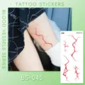 Halloween blood vessel tattoo stickers red scar lightning waterproof body art sticker sheet BS-045 - Blood Vessel Lightning Tattoo Sticker (BS-045) / 240x105mm