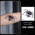 Waterproof Halloween 3D Skull Spider Tattoo Stickers Fake Body Art Arm Hand Decals - 3D Spider Style (CD-060)