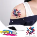 Football glitter temporary tattoo sticker for kids party fan event waterproof body art design - CG-132 Football Tattoo Sticker