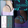 Glow in the dark waterproof temporary tattoo sticker, lightning crack design for cosplay. - Bsi-006 (Luminous Blood Vessel Tattoo Sticker)
