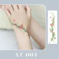 Adhesivo de tatuaje temporal floral impermeable con ramas de flores de cerezo para muñeca. - AT-004 (Pegatina de Tatuaje de Pulsera)