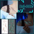 Glow in the dark lightning temporary tattoo stickers for cosplay, waterproof body art. - Bsi-003 (Luminous Blood Vessel Tattoo Sticker)