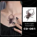 Realistic 3D Spider Tattoo Sticker Waterproof Halloween Body Art Hand Fake Tattoo Decal Sheet - 3D Spider Style (CD-061)