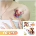 Autocollant de tatouage temporaire cheval galopant, design artistique scintillant et brillant. - FG-148 (Tatouage Animal Pailleté)