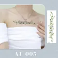Beautiful floral collarbone tattoo sticker with cute daisy design for women fashion body art decor. - AT-005 (Bracelet Tattoo Sticker)