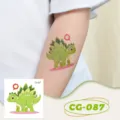 Children glitter dinosaur temporary tattoo sticker variant, waterproof cute cartoon animal design. - CG-087 Glitter Dinosaur Tattoo Sticker / 60*60mm