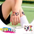 Kids glitter soccer temporary tattoo stickers for children football party waterproof. - CG-134 Football Tattoo Sticker
