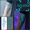 Luminous lightning waterproof temporary tattoo sticker for cosplay, realistic arm body art decor. - Bsi-009 (Luminous Blood Vessel Tattoo Sticker)