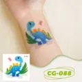 Kids glitter dinosaur temporary tattoo sticker waterproof cute cartoon animal body art design - CG-088 Glitter Dinosaur Tattoo Sticker / 60*60mm