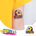 Kids waterproof glitter football temporary tattoo sticker for party fan events CG-135 - CG-135 Football Tattoo Sticker