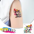 Kids waterproof glitter temporary tattoo sticker, soccer football fan event party body art. - CG-136 Football Tattoo Sticker