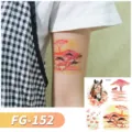 Autocollant de tatouage temporaire pailleté et imperméable avec chevaux pour les enfants. - FG-152 (Tatouage Animal Pailleté)