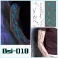 Luminous lightning waterproof temporary tattoo sticker, dark style body art for cosplay use. - Bsi-018 (Luminous Blood Vessel Tattoo Sticker)