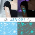 Glowing butterfly waterproof temporary tattoo sticker for arm and face body art 1pc - JSN-091 Glow Tattoo Sticker