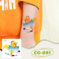 Kids glitter dinosaur temporary tattoo stickers waterproof cute cartoon party body art decor - CG-091 Glitter Dinosaur Tattoo Sticker / 60*60mm