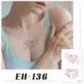 Adesivo tatuaggio temporaneo cuore cartone animato colorato body art festa EH-136 - EH-136