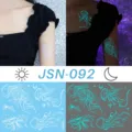 cool glow in the dark jellyfish fish temporary tattoo sticker waterproof body art design - JSN-092 Glow Tattoo Sticker