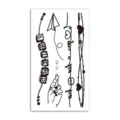 Adhesivo de tatuaje temporal impermeable negro fresco moda brazo cuerpo arte pegatina. - HC-421