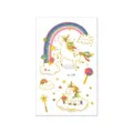 Lindo adhesivo de tatuaje temporal impermeable de unicornio para niños hoja dorada. - VE-049 / 120*75mm