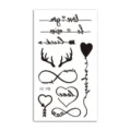 Adhesivo de tatuaje temporal impermeable con diseño minimalista negro de corazón y texto. - HC-418