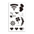 Black minimalist temporary tattoo sticker sheet waterproof geometric and heart designs. - HC-408