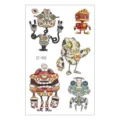 Wasserdichte temporäre Kinder-Tattoo-Aufkleber mit süßen Cartoon-Roboter-Designs für Jungen. - Bunter Roboter Stil (EC-342) / 120x75mm