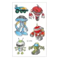 Wasserdichte Kinder Cartoon Roboter temporäre Tattoo Aufkleber Bogen für Jungen Arm. - Ingenieur Mech Stil (EC-343) / 120x75mm