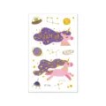 Kids metallic gold temporary tattoo sheet cute unicorn space stars waterproof sticker design - VE-056 / 120*75mm