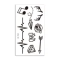 Black waterproof temporary tattoo sticker sheet with cute minimalist line art designs. - HC-423