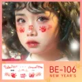 New Year face temporary tattoo stickers cute red festival party makeup sticker for women - BE-106 New Year Face Sticker