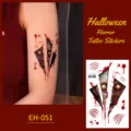 Waterproof Halloween temporary tattoo stickers horror bloody scar fake body art decal for party - EH-051 / 120*75mm