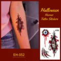 Waterproof Halloween temporary tattoo stickers with scary bloody eye and scar designs for party. - EH-052 / 120*75mm