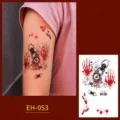 Halloween temporary tattoo stickers waterproof bloody scary scar body art for party 1pcs - EH-053 / 120*75mm