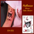 Halloween temporary tattoo stickers, horror skull and spider web waterproof designs. - EH-055 / 120*75mm