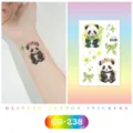 Waterproof glitter panda tattoo stickers for kids, cute cartoon animal design for parties. - EG-238 Giant Panda Style / 75*120mm