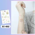Kids cartoon New Year fireworks temporary tattoo sticker variant, colorful party body art. - EC-502 Style
