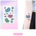 Set de pegatinas de tatuaje temporal de mariposa con brillo para niños mujeres decoración. - EG-131 (Pegatina de Tatuaje de Mariposa con Purpurina)