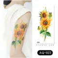 Waterproof sunflower temporary tattoo sticker for arm, beautiful floral body art design. - AQ-023 / 210*100mm