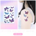 Pegatinas de tatuaje temporal de mariposa con purpurina impermeables coloridas para mujeres. - EG-132 (Pegatina de Tatuaje de Mariposa con Purpurina)