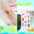 Kids waterproof temporary tattoo stickers, Hawaii summer cartoon patterns for party fun. - EC-125