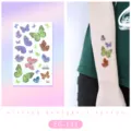 Pegatinas de tatuaje temporal de mariposa con purpurina para niños, hoja de arte corporal. - EG-133 (Pegatina de Tatuaje de Mariposa con Purpurina)