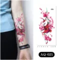 Waterproof temporary fox cherry blossom arm tattoo sticker fashion body art design 1pc - AQ-025 / 210*100mm