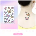 Pegatinas de tatuaje temporal de mariposa con purpurina, arte corporal infantil colorido. - EG-134 (Pegatina de Tatuaje de Mariposa con Purpurina)
