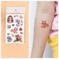 Waterproof glitter animal temporary tattoo stickers for kids, cute forest theme designs. - Animal Glitter Tattoo Sticker (EG-155) / 75*120mm