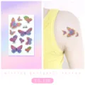 Conjunto de pegatinas de tatuaje temporal de mariposa con brillo colorido para fiestas. - EG-136 (Pegatina de Tatuaje de Mariposa con Purpurina)