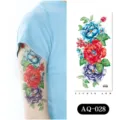 Waterproof floral temporary tattoo sticker for arm, colorful peony body art design fashion. - AQ-028 / 210*100mm