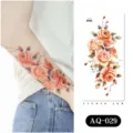 Waterproof floral arm tattoo sticker with gorgeous rose design for body art and fashion use. - AQ-029 / 210*100mm