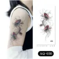 Waterproof temporary tattoo sticker for arm, featuring stunning red spider lily floral design. - AQ-030 / 210*100mm