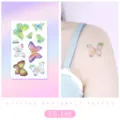 Adhesivo de tatuaje temporal de mariposa con purpurina, arte corporal colorido para niños. - EG-140 (Pegatina de Tatuaje de Mariposa con Purpurina)