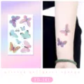 Tatuajes temporales de mariposa con purpurina para niños, pegatina impermeable para el brazo. - EG-141 (Pegatina de Tatuaje de Mariposa con Purpurina)